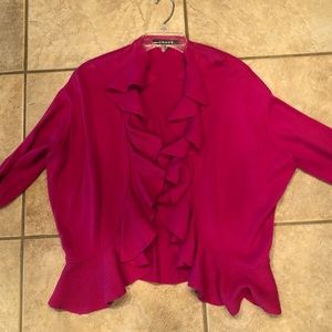 ♦️ 5 for $25! ♦️ hot pink fuchsia ruffle cardigan